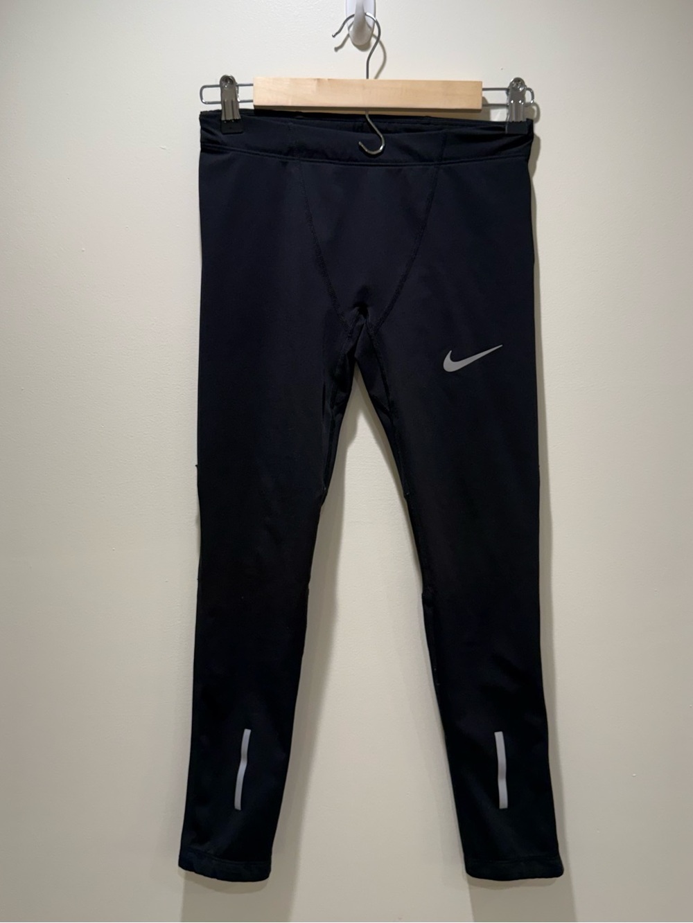 Nike Black Kids Leggings with Reflective Swoosh